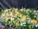 Casket Arrangement Yellow and White